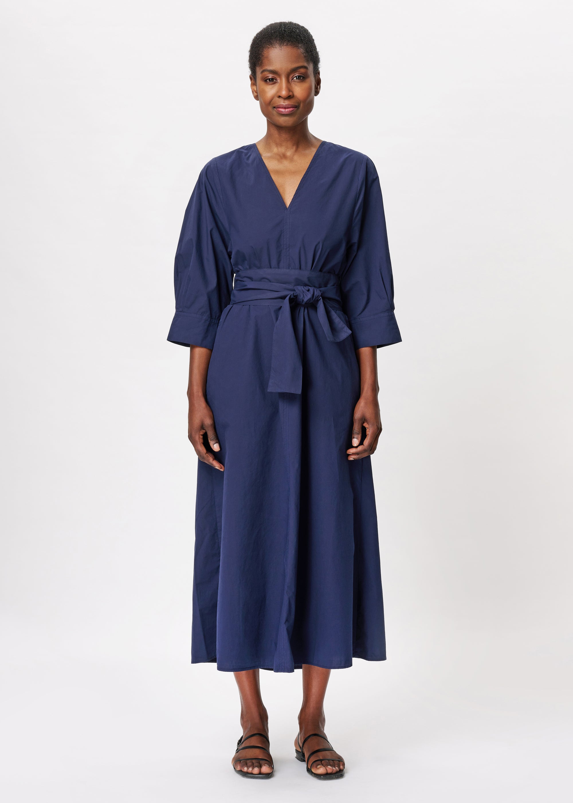 Venetia Dress - Downing Poplin - Coral