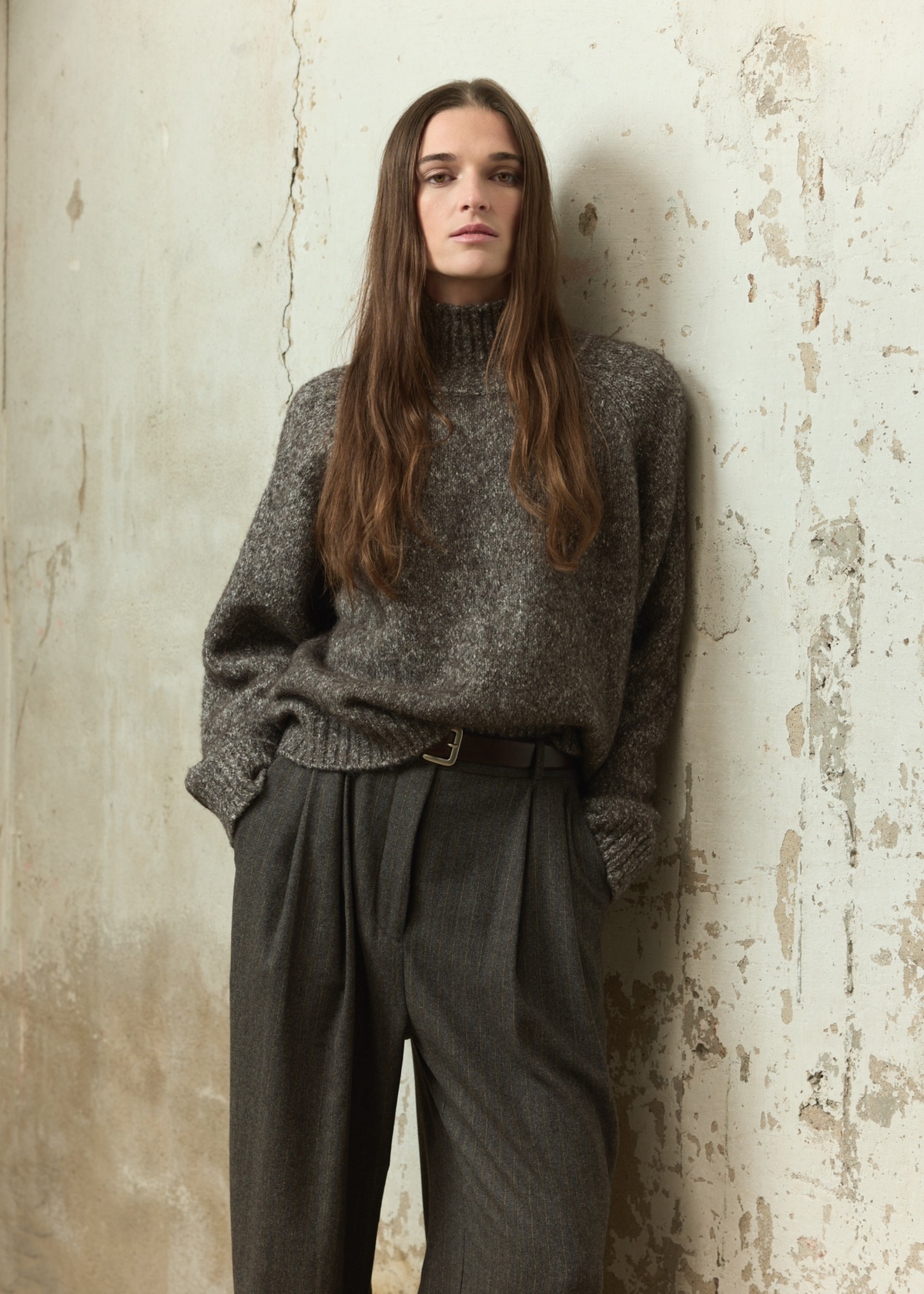 LLAMA COTTON ROLL NECK SWEATER