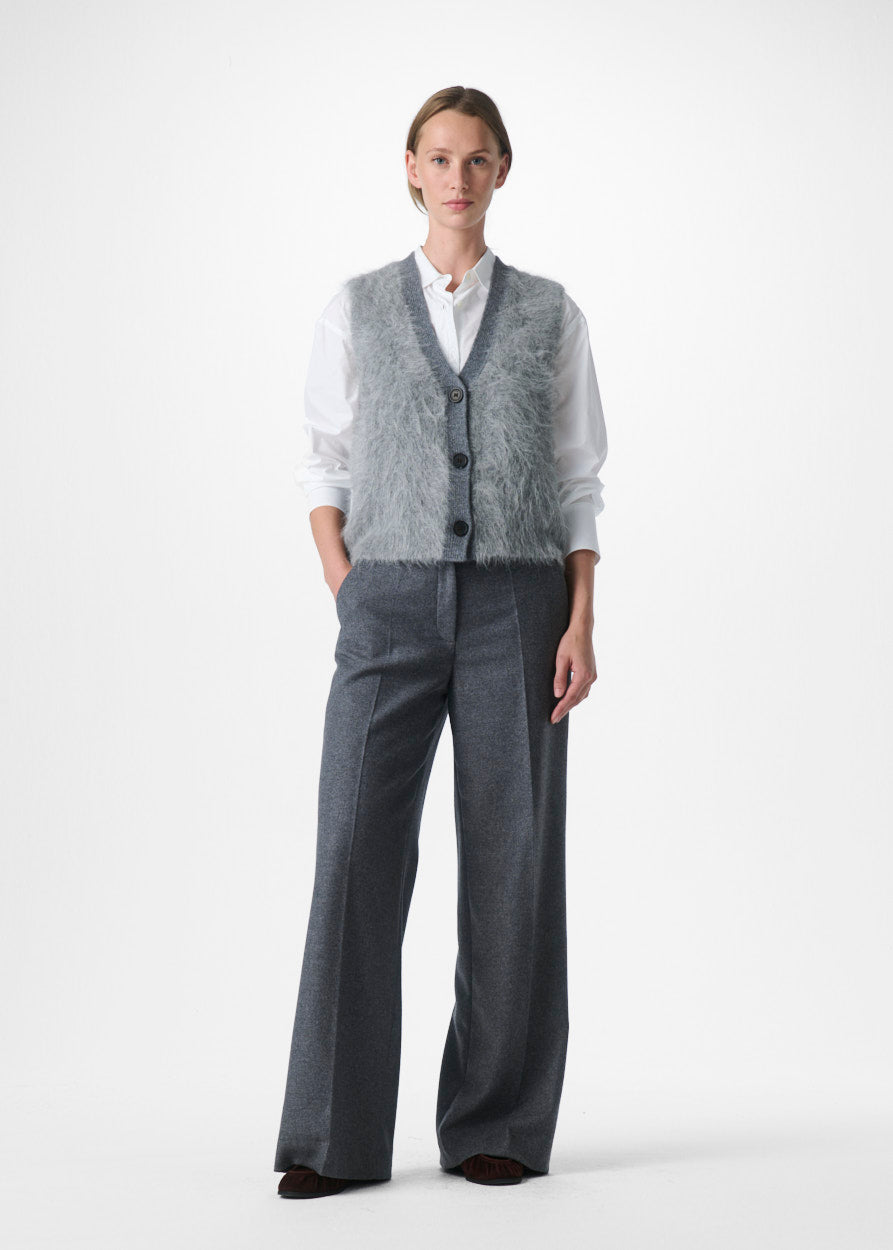 SOFT FURRY ALPACA SLEEVELESS VEST