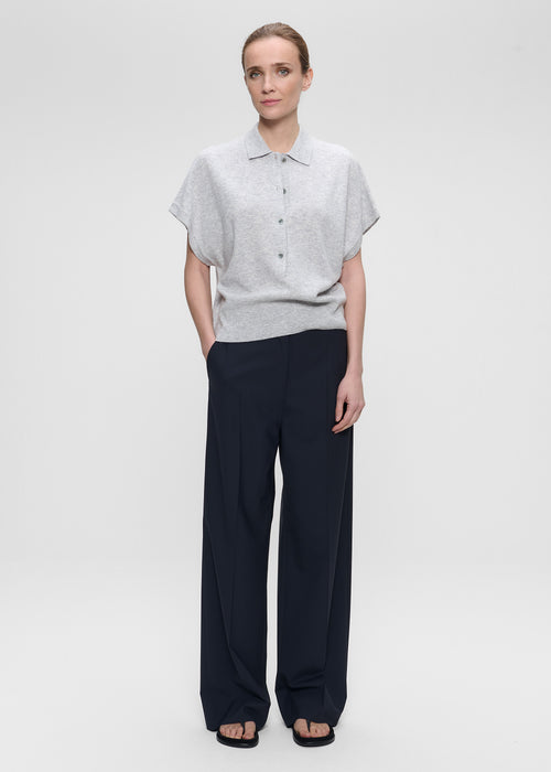 Cashmere Blended Polo Knit Top