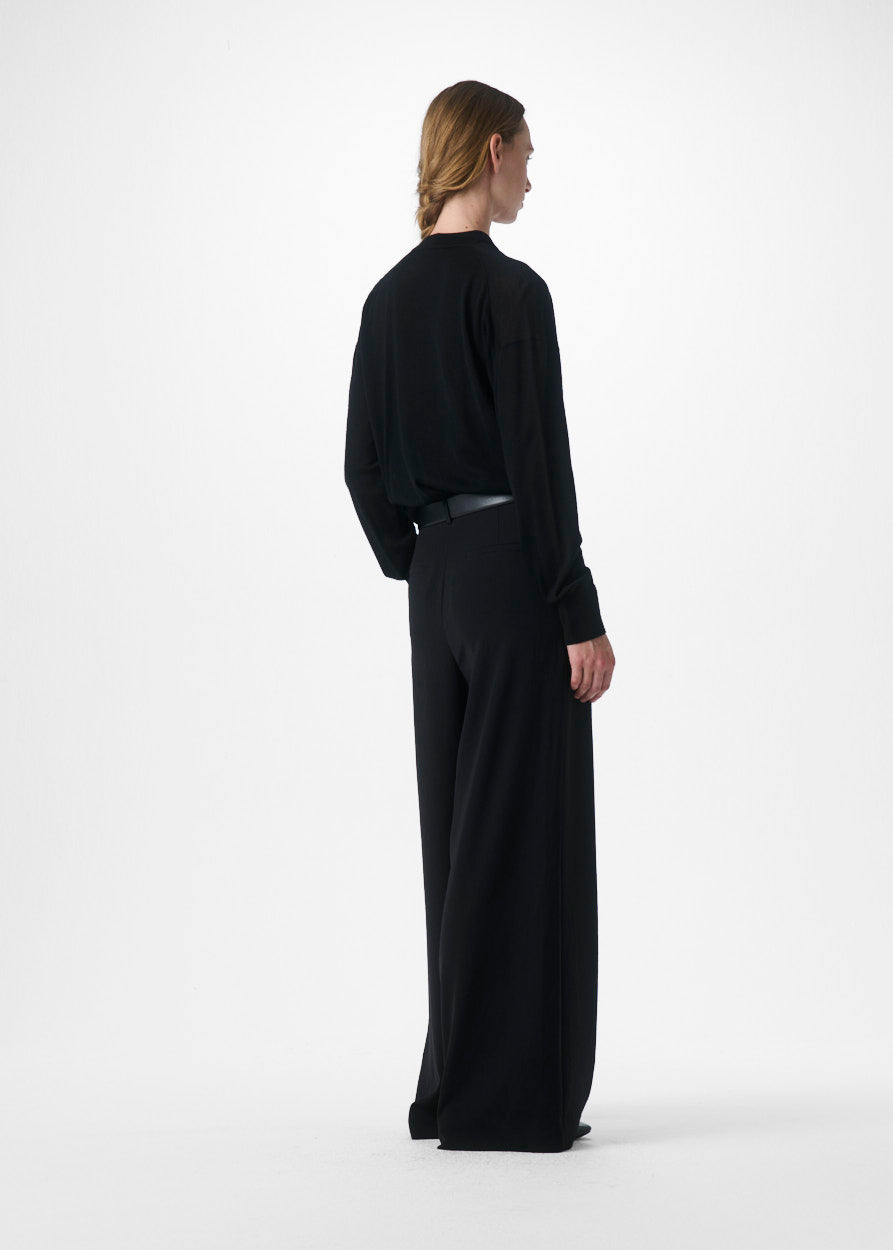 LIGHT MERINO DRAPE NECK TOP