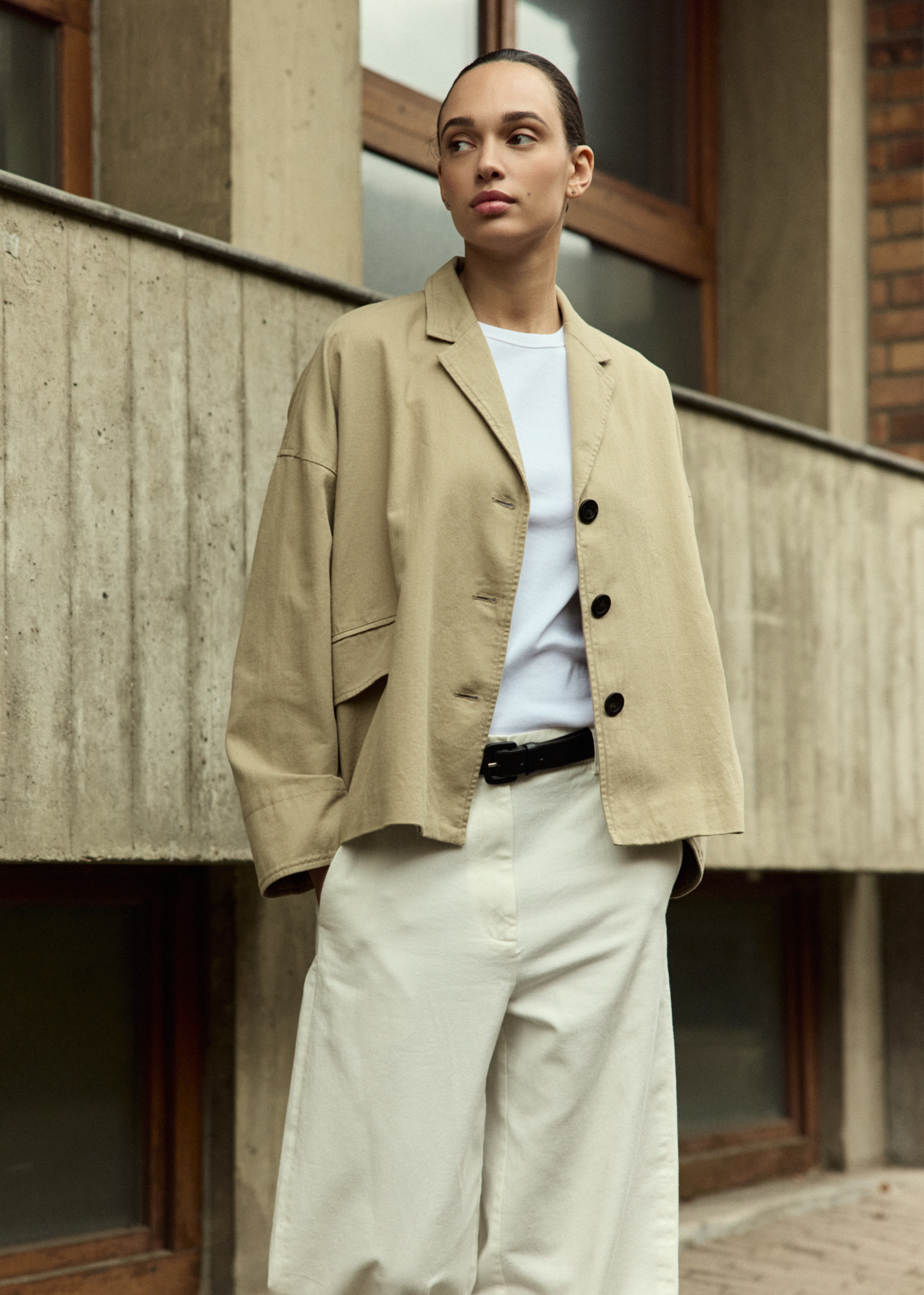 COTTON TWILL LOOSE JACKET