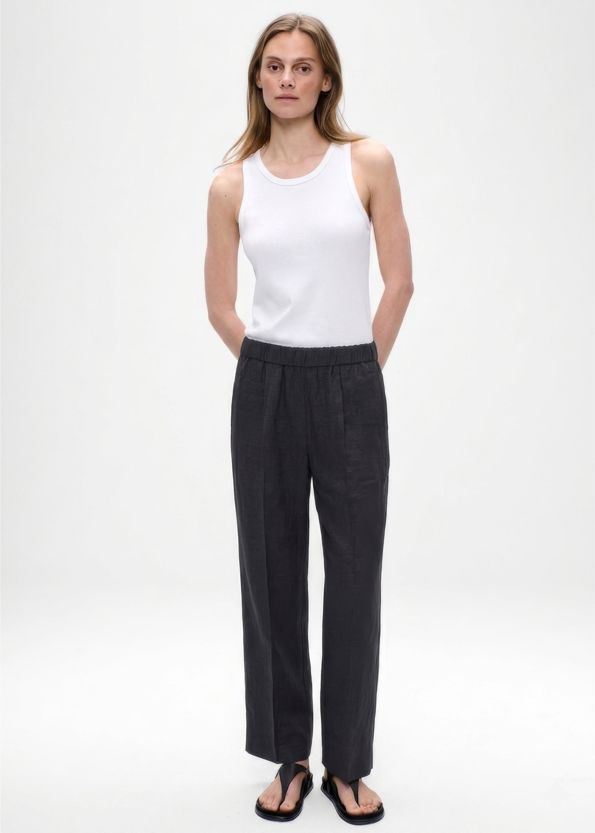 PANTALON SYDNEY EN VISCOSE ET LIN FIN