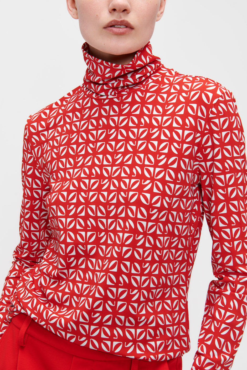 PRINTED ROLL NECK