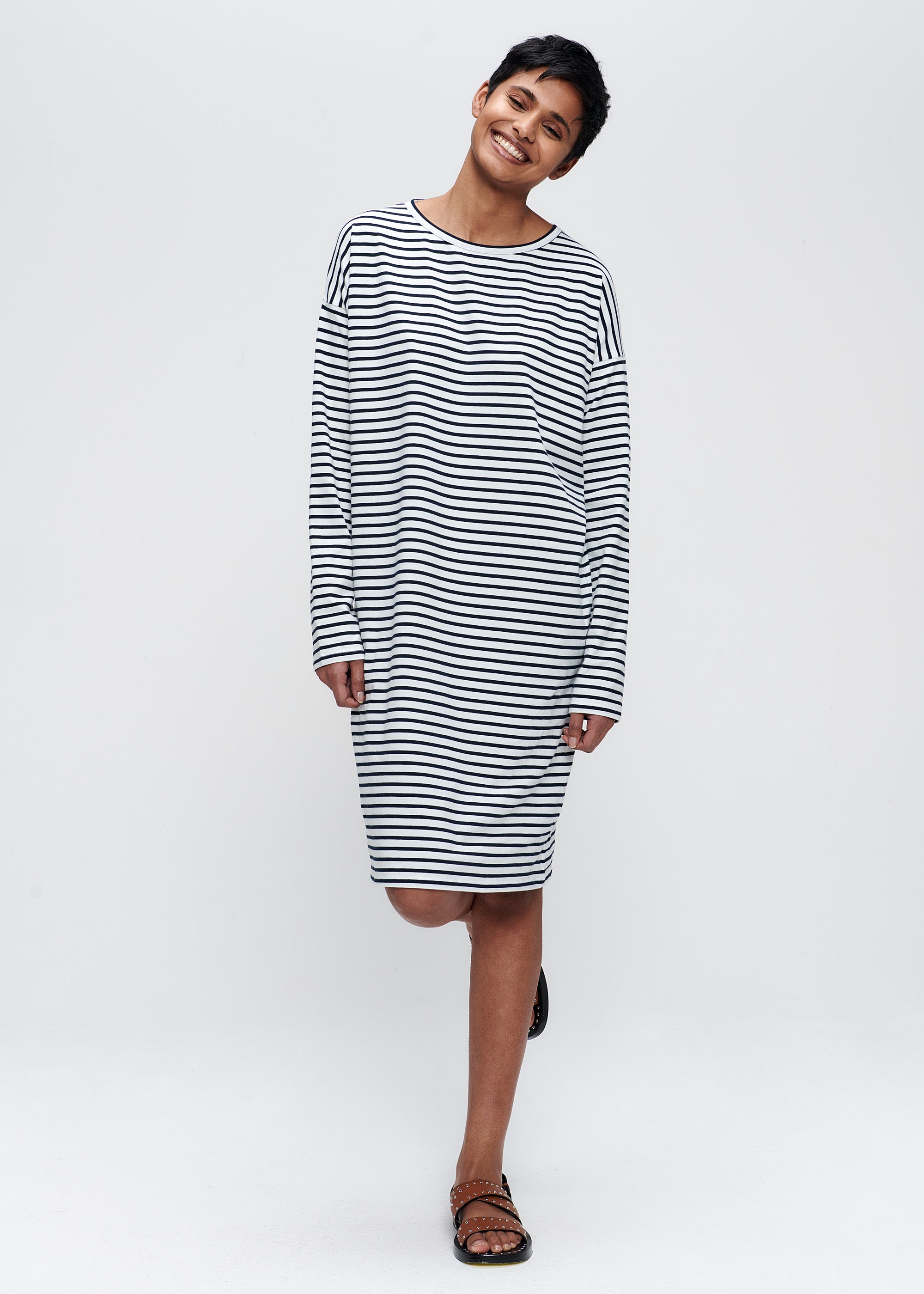 LONG SLEEVE STRIPED DRESS